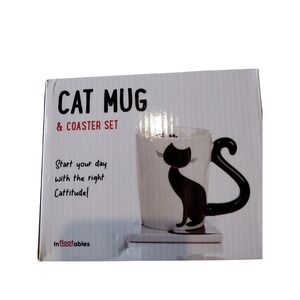 Cat Mug & Coaster Set - New In Box "I like your Cattitude" Great gift!!